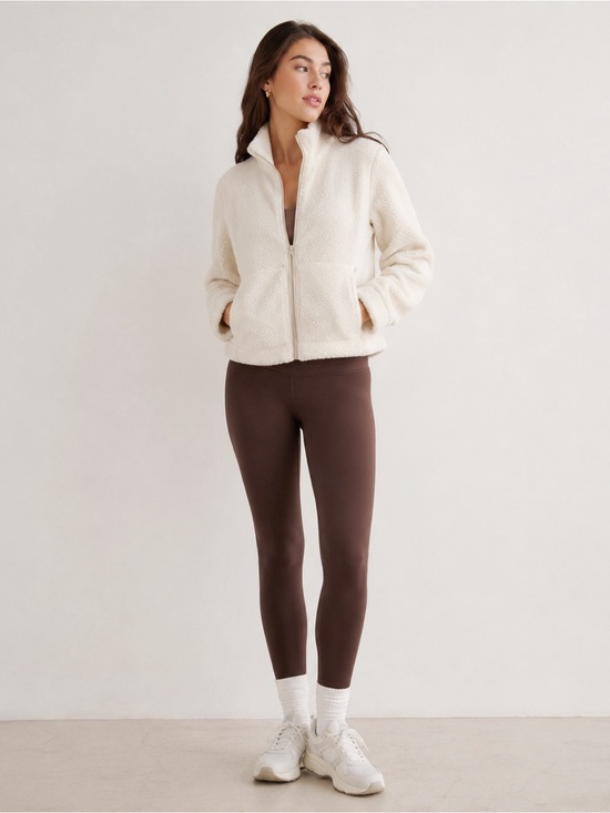 H&M Sweaters - H&M Woman Cream Cozy Relax Fleece Zip-Up Sweater MEDIUM Classic Athleisure